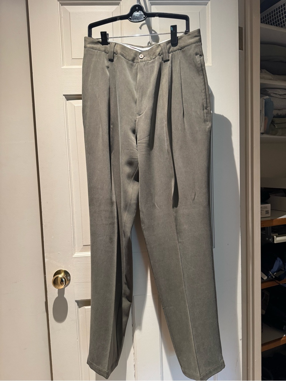 Tommy Bahama Men's Olive Gray Pleated Dress Pants